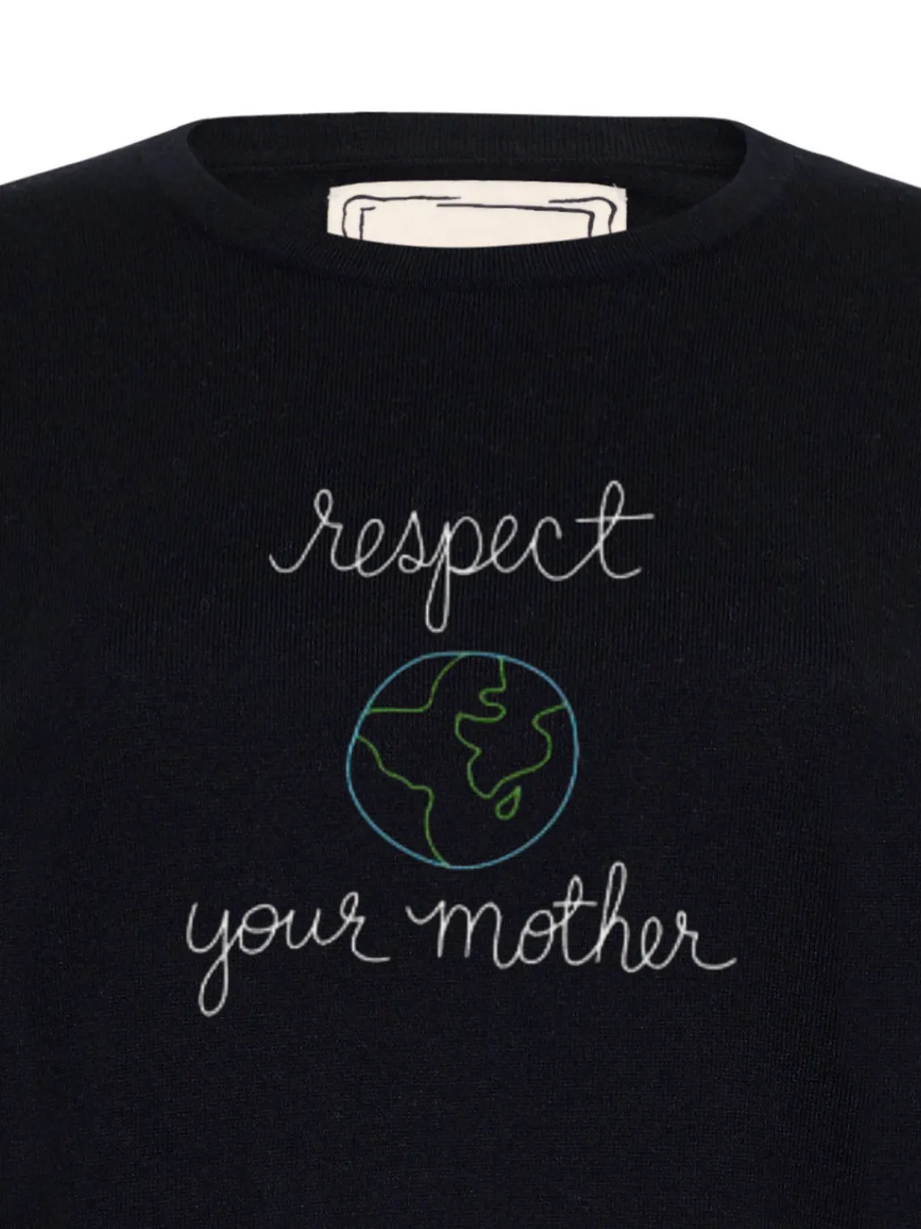 "respect your mother" Mara Crewneck sold by Lingua Franca NYC