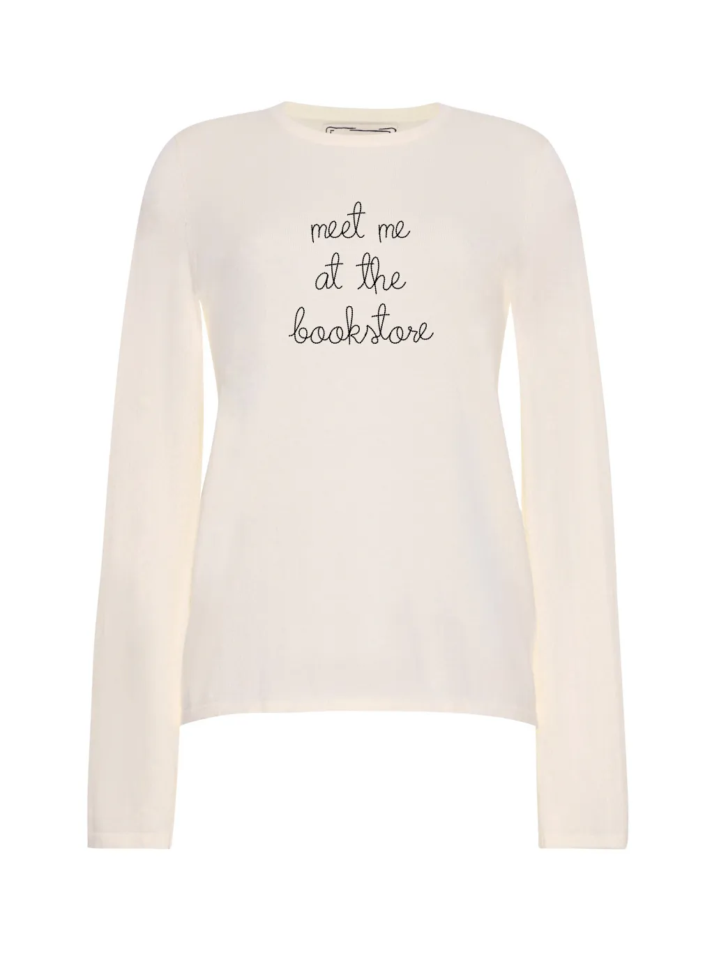 "meet me at the bookstore" Mara Crewneck sold by Lingua Franca NYC product image thumbnail 5
