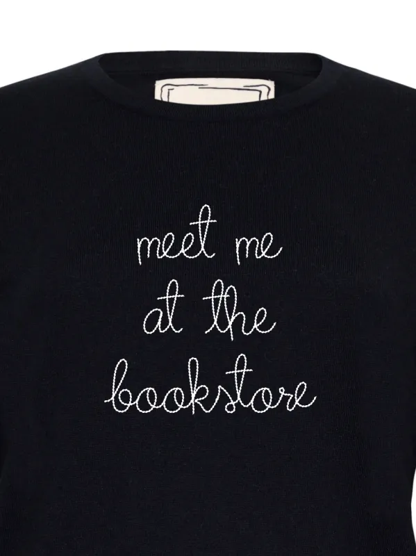 "meet me at the bookstore" Mara Crewneck made by Lingua Franca NYC