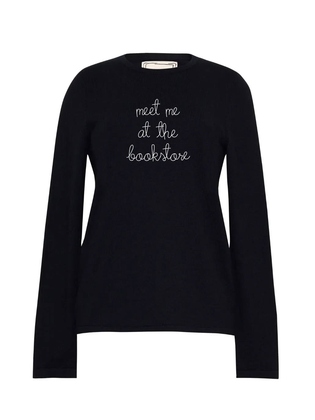 "meet me at the bookstore" Mara Crewneck sold by Lingua Franca NYC product image thumbnail 3