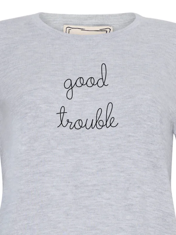 "good trouble" Mara Crewneck made by Lingua Franca NYC
