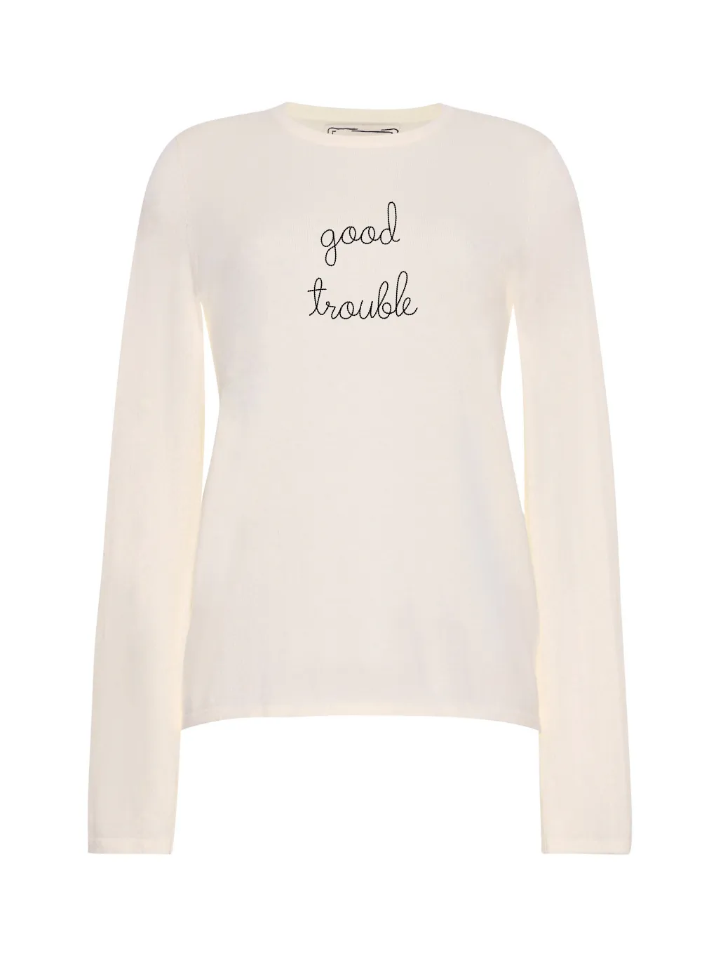 "good trouble" Mara Crewneck sold by Lingua Franca NYC product image thumbnail 5