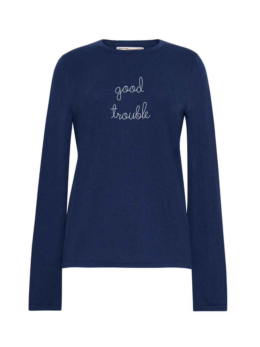 "good trouble" Mara Crewneck sold by Lingua Franca NYC product image thumbnail 3