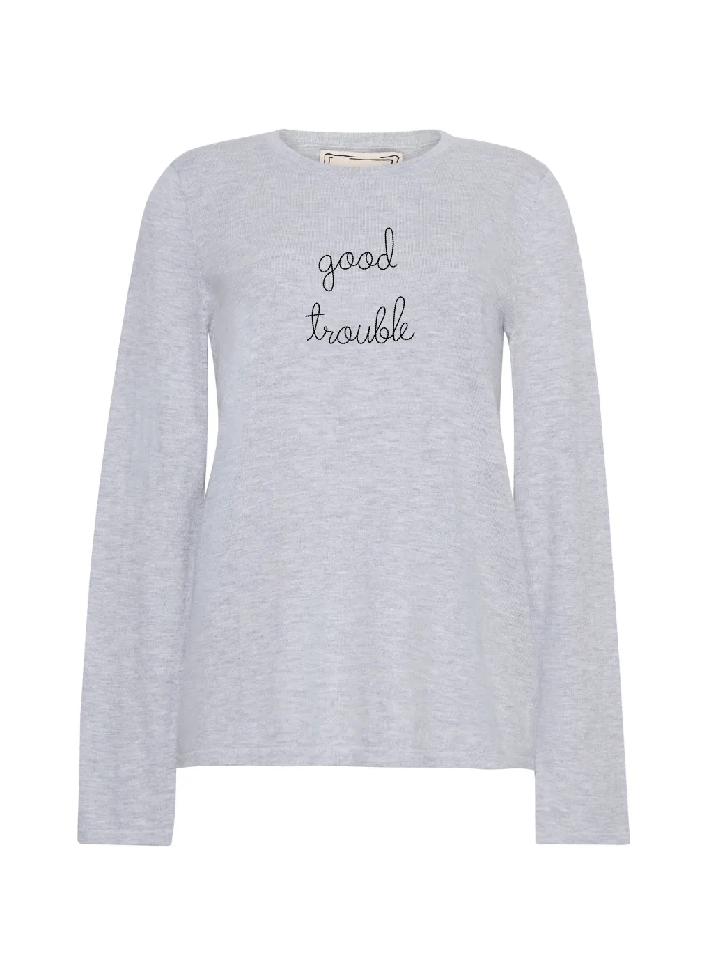 "good trouble" Mara Crewneck sold by Lingua Franca NYC product image thumbnail 4