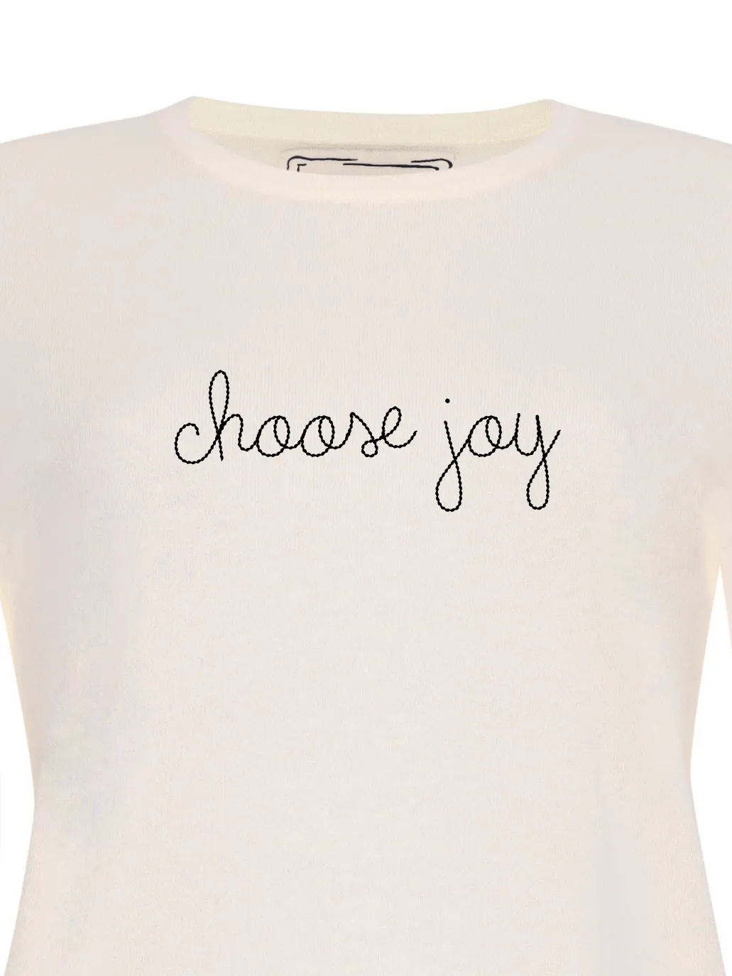 "choose joy" Mara Crewneck sold by Lingua Franca NYC