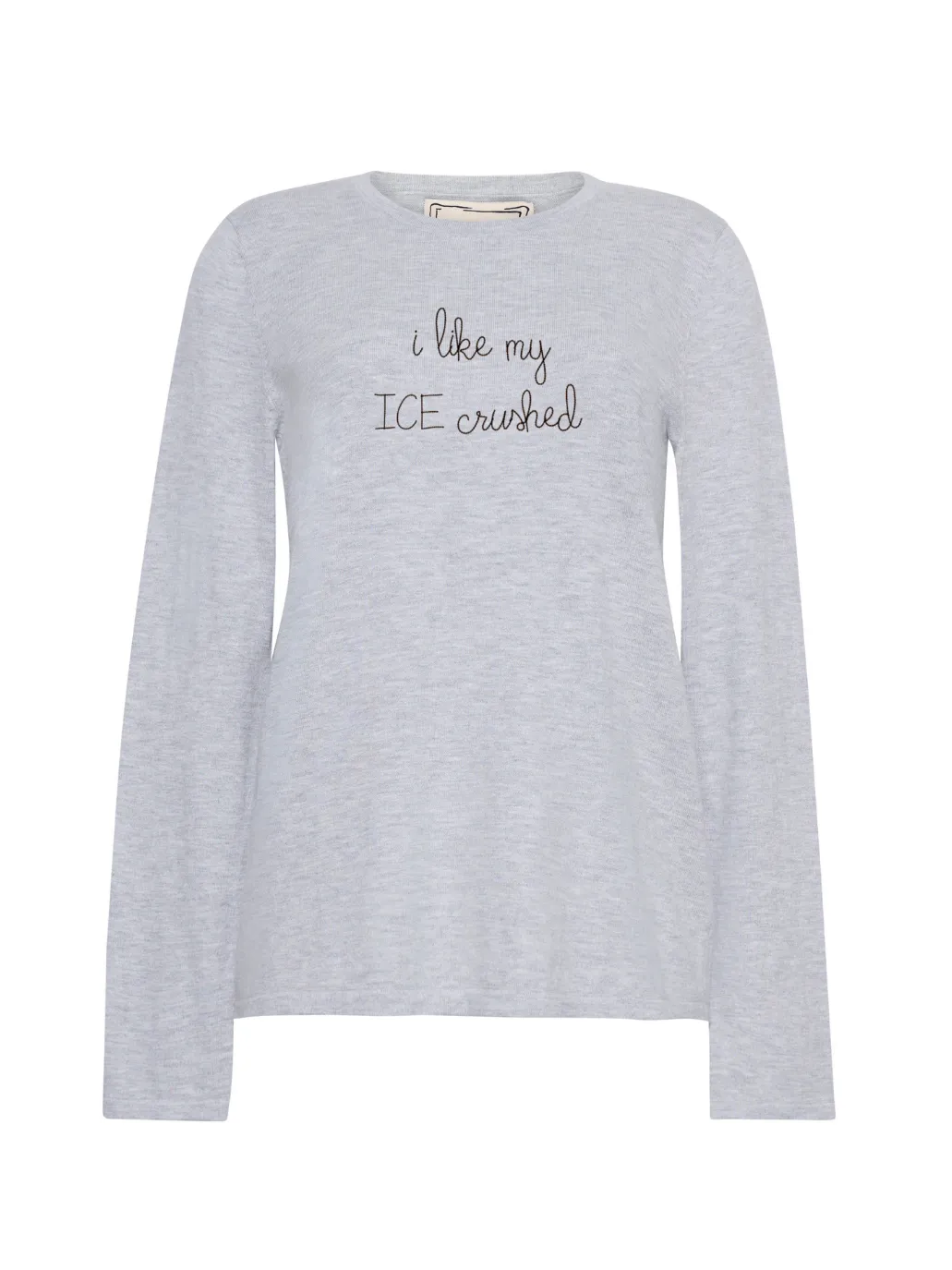 "i like my ICE crushed" Mara Crewneck sold by Lingua Franca NYC product image thumbnail 3