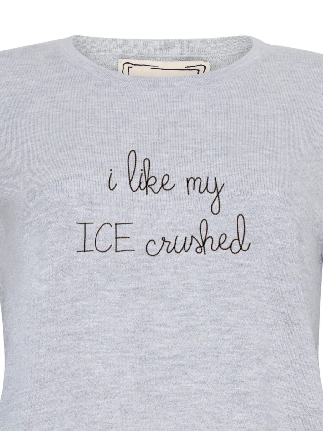 "i like my ICE crushed" Mara Crewneck sold by Lingua Franca NYC