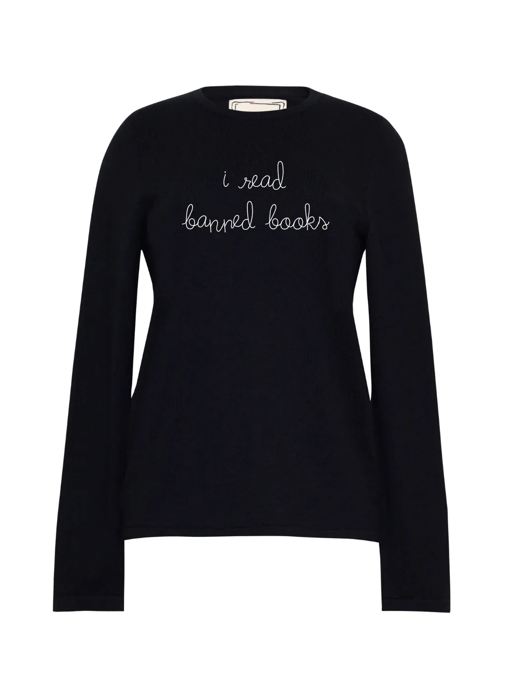 "i read banned books" Mara Crewneck sold by Lingua Franca NYC product image thumbnail 3