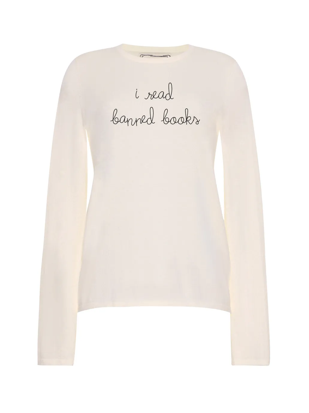 "i read banned books" Mara Crewneck sold by Lingua Franca NYC product image thumbnail 2