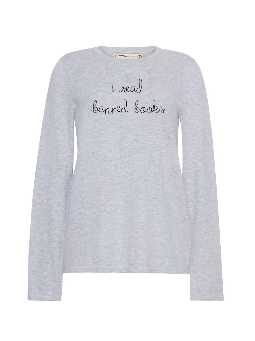 "i read banned books" Mara Crewneck sold by Lingua Franca NYC product image thumbnail 4