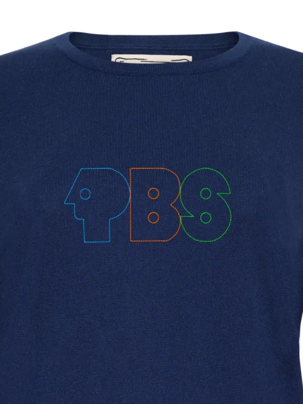 "PBS retro logo" Mara Crewneck made by Lingua Franca NYC