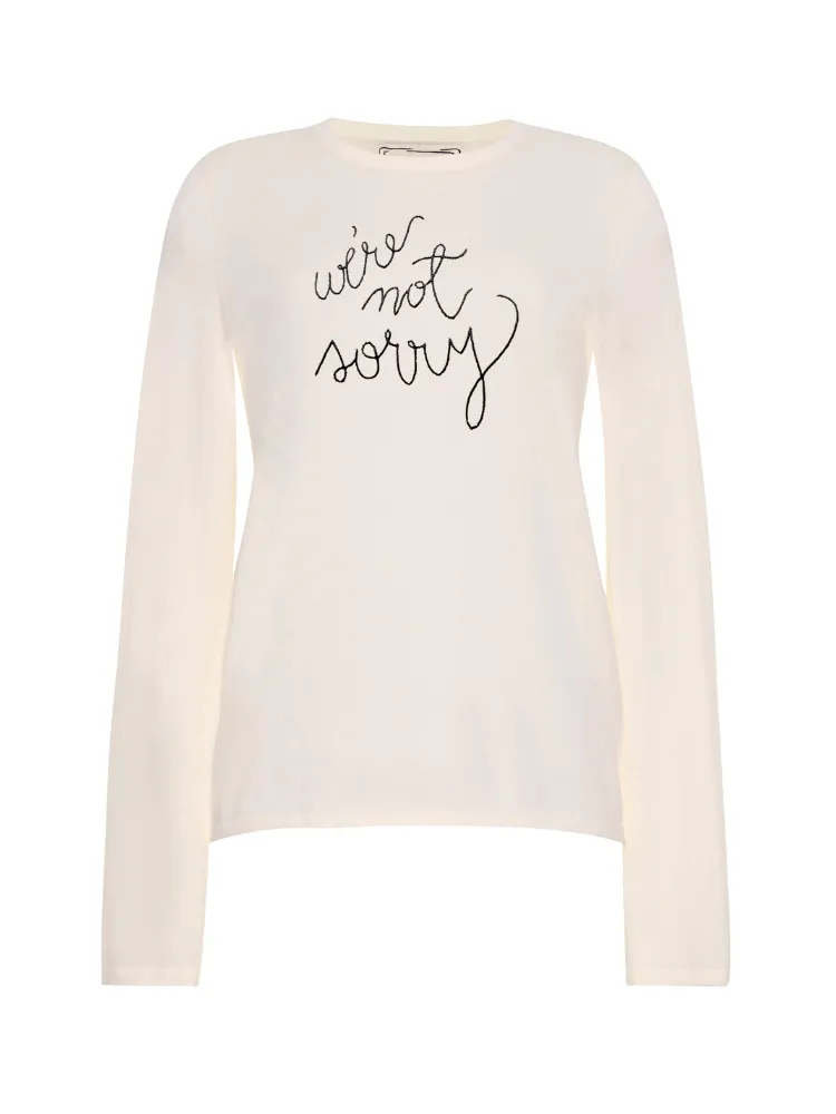 "we're not sorry" Mara Crewneck sold by Lingua Franca NYC product image thumbnail 4