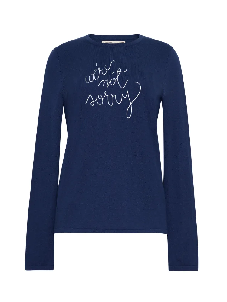 "we're not sorry" Mara Crewneck sold by Lingua Franca NYC product image thumbnail 5