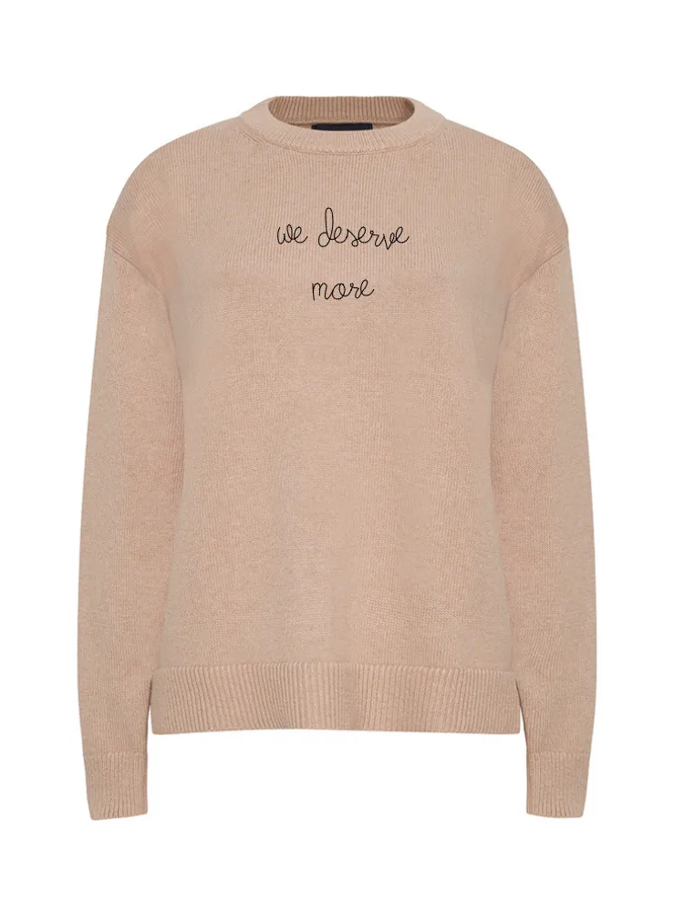 "we deserve more" Maxine Sweater sold by Lingua Franca NYC product image thumbnail 4
