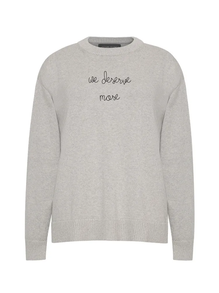 "we deserve more" Maxine Sweater sold by Lingua Franca NYC product image thumbnail 3