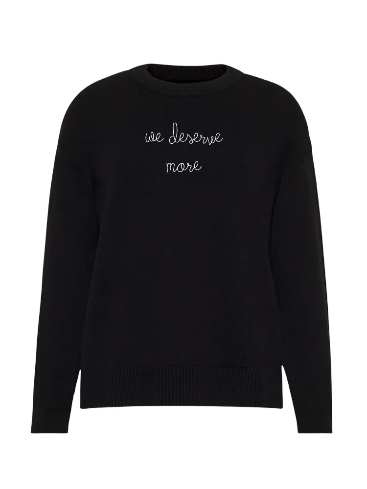 "we deserve more" Maxine Sweater sold by Lingua Franca NYC product image thumbnail 5