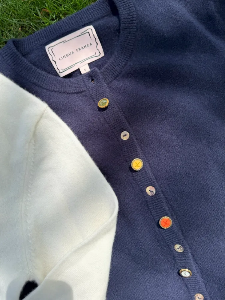 Women's 100% Cashmere Golf Cardigan sold by Lingua Franca NYC product image thumbnail 5