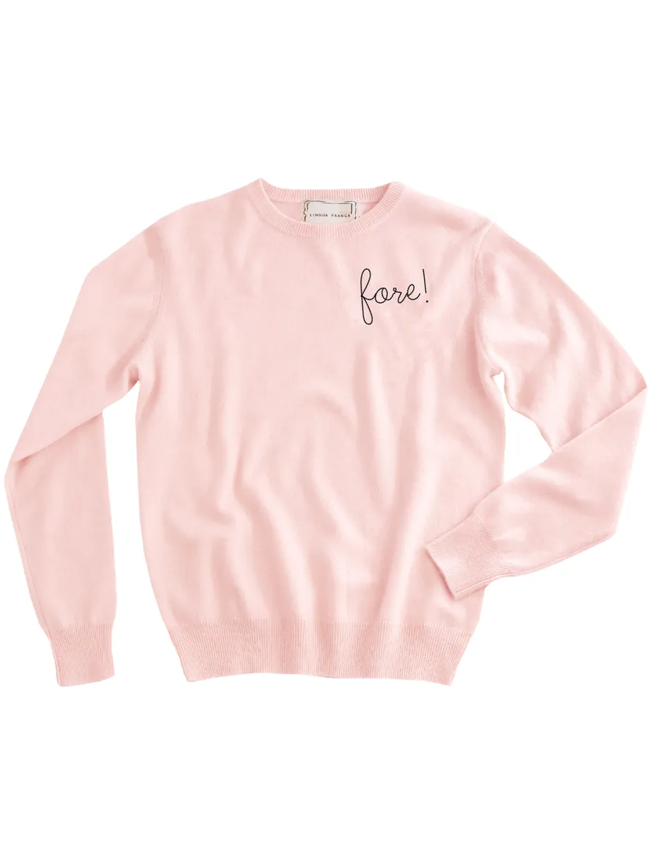 "fore!" Women's Crewneck sold by Lingua Franca NYC product image thumbnail 3