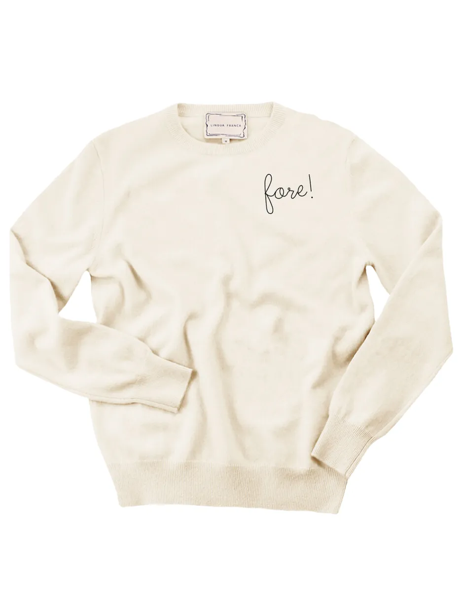 "fore!" Women's Crewneck sold by Lingua Franca NYC product image thumbnail 2