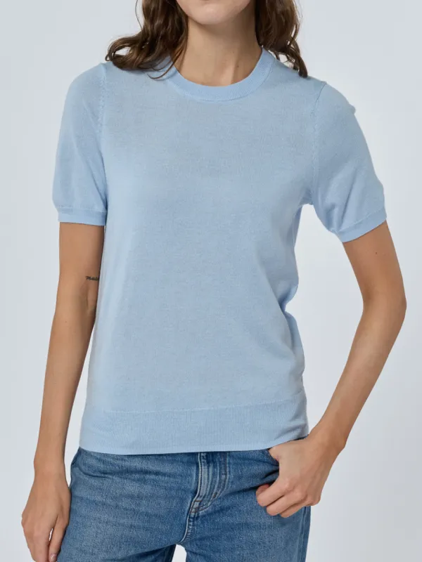 Custom Silk Cashmere Short Sleeve Crewneck made by Lingua Franca NYC