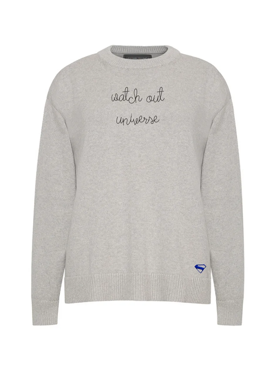 "watch out universe" Maxine Sweater sold by Lingua Franca NYC