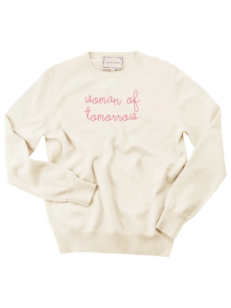"woman of tomorrow" Women's Crewneck sold by Lingua Franca NYC