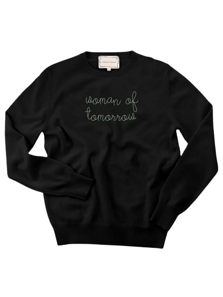 "woman of tomorrow" Women's Crewneck sold by Lingua Franca NYC product image thumbnail 2