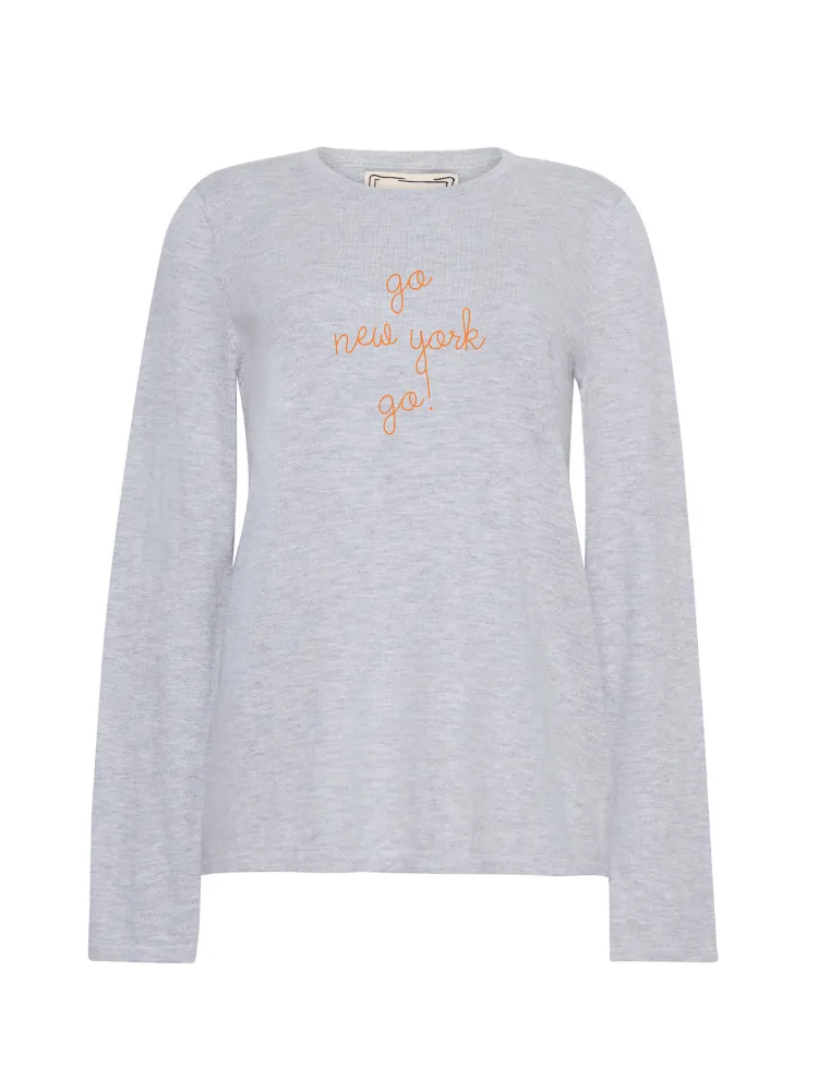 "go new york go!" Mara Crewneck sold by Lingua Franca NYC product image thumbnail 3