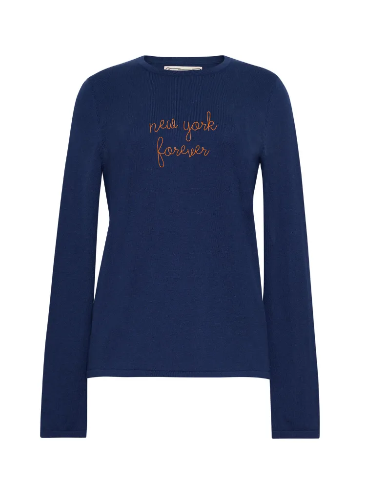 "new york forever" Mara Crewneck sold by Lingua Franca NYC