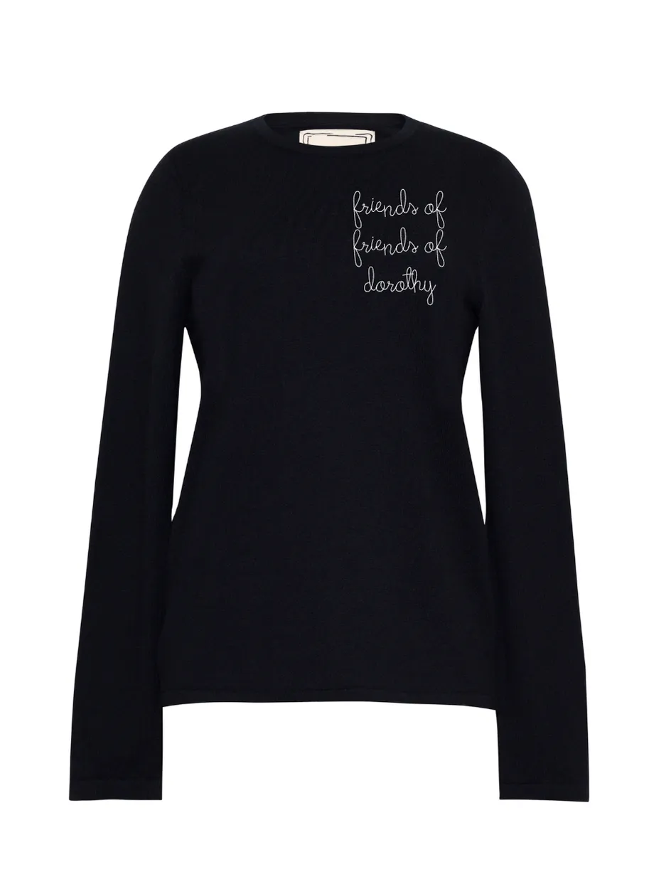 "friends of friends of dorothy" Mara Crewneck sold by Lingua Franca NYC product image thumbnail 4