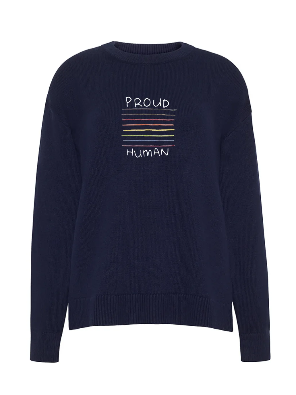 "proud human" Maxine Sweater sold by Lingua Franca NYC product image thumbnail 4
