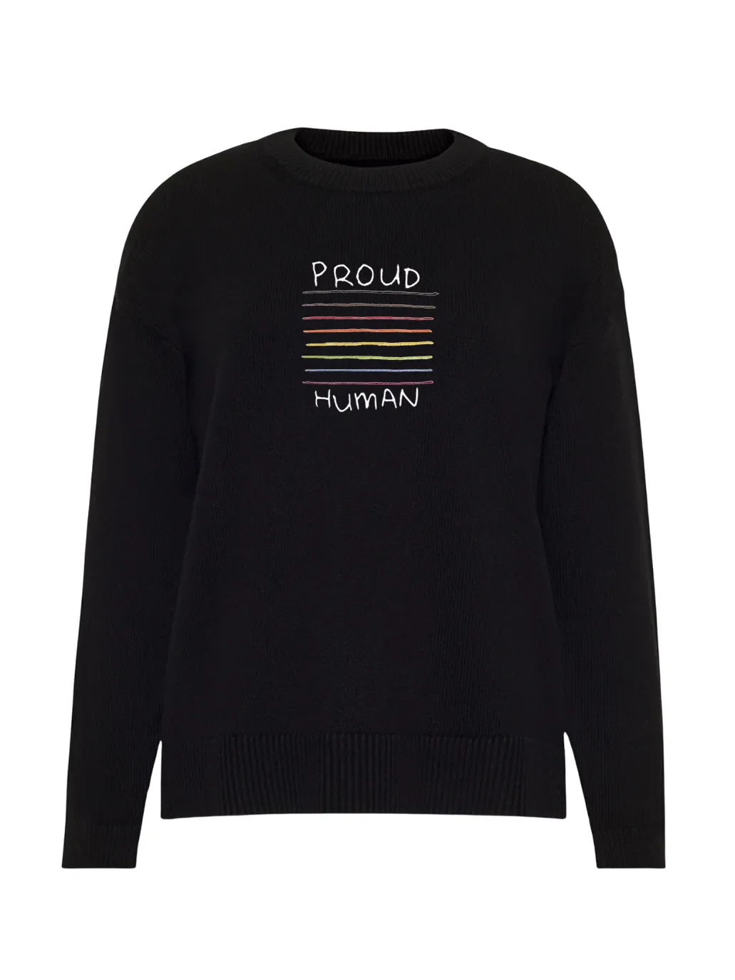 "proud human" Maxine Sweater sold by Lingua Franca NYC product image thumbnail 5