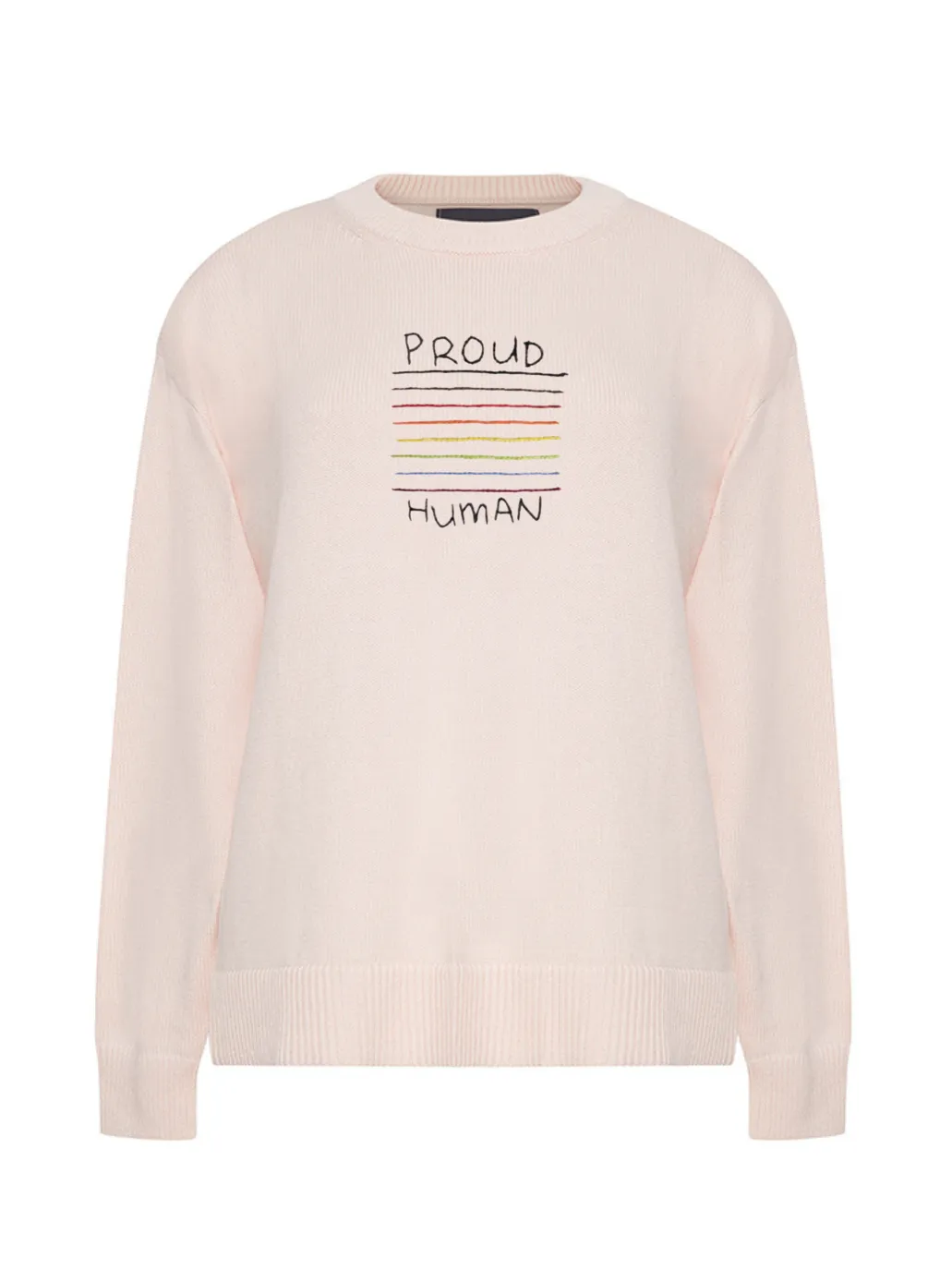 "proud human" Maxine Sweater sold by Lingua Franca NYC product image thumbnail 2