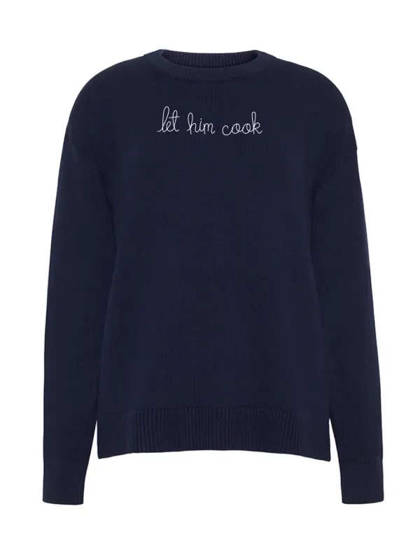 "let him cook" Maxine Sweater made by Lingua Franca NYC