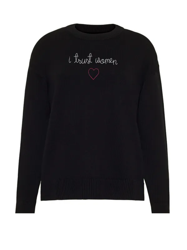 "i trust women" Maxine Sweater made by Lingua Franca NYC