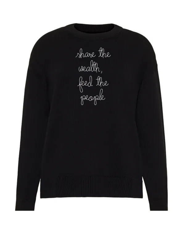 "share the wealth, feed the people"  Maxine Sweater made by Lingua Franca NYC