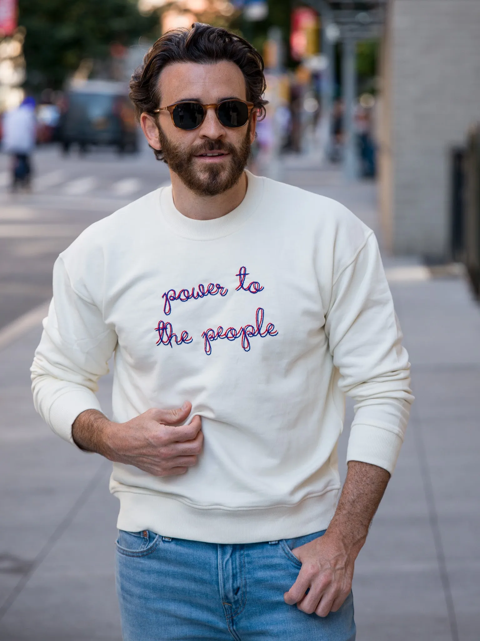 "power to the people" Men's Sweatshirt sold by Lingua Franca NYC