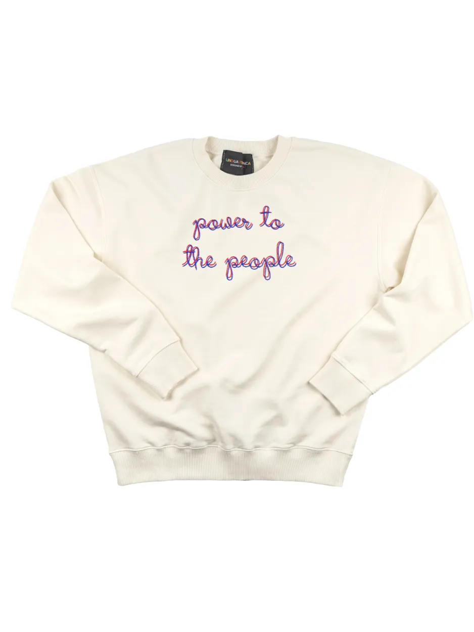 "power to the people" Men's Sweatshirt sold by Lingua Franca NYC product image thumbnail 2