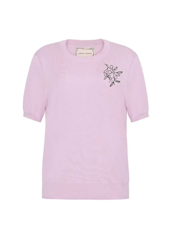 "opa" Silk Cashmere Short Sleeve Crewneck made by Lingua Franca NYC