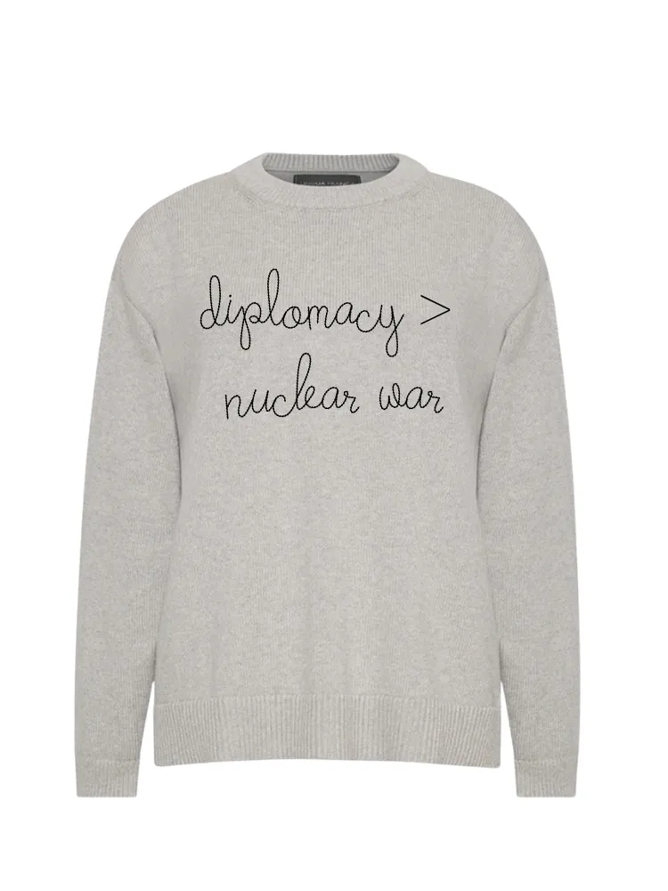 "diplomacy > nuclear war" Maxine Sweater sold by Lingua Franca NYC product image thumbnail 5