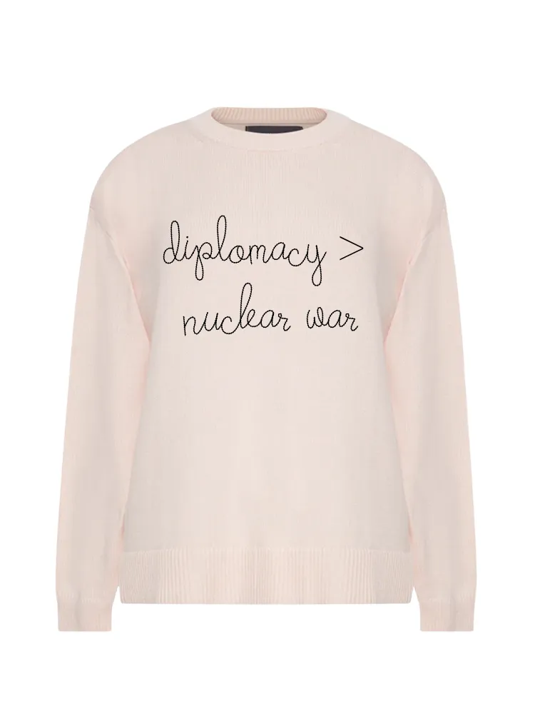 "diplomacy > nuclear war" Maxine Sweater sold by Lingua Franca NYC product image thumbnail 2