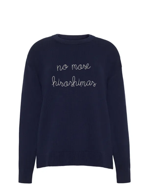 "no more hiroshimas" Maxine Sweater made by Lingua Franca NYC