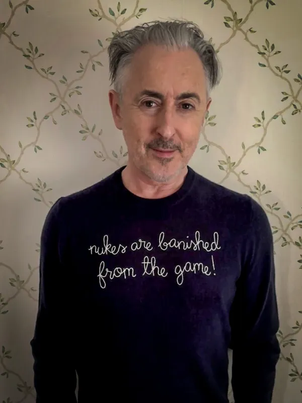 "nukes are banished from the game" Maxine Sweater made by Lingua Franca NYC