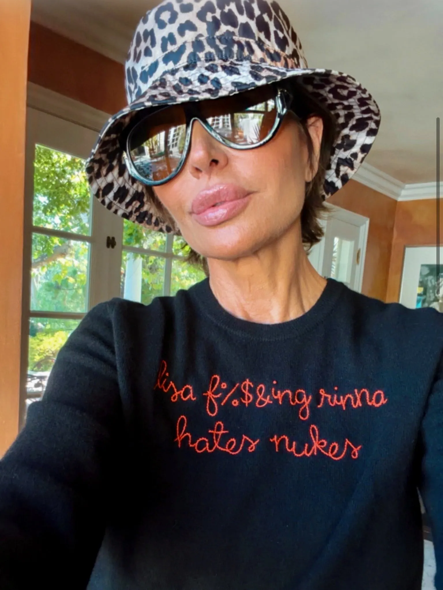 "lisa f%$&ing rinna hates nukes" Women's Crewneck sold by Lingua Franca NYC