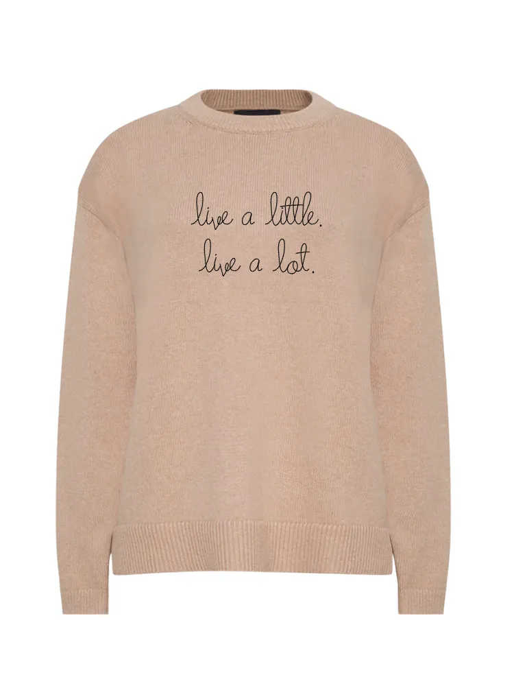 "live a little. live a lot." Maxine Sweater sold by Lingua Franca NYC product image thumbnail 5