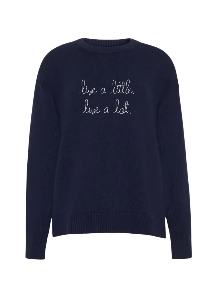 "live a little. live a lot." Maxine Sweater sold by Lingua Franca NYC product image thumbnail 4