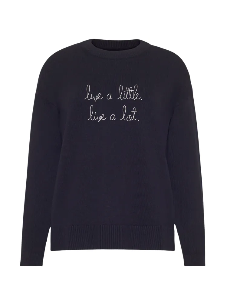 "live a little. live a lot." Maxine Sweater sold by Lingua Franca NYC product image thumbnail 2