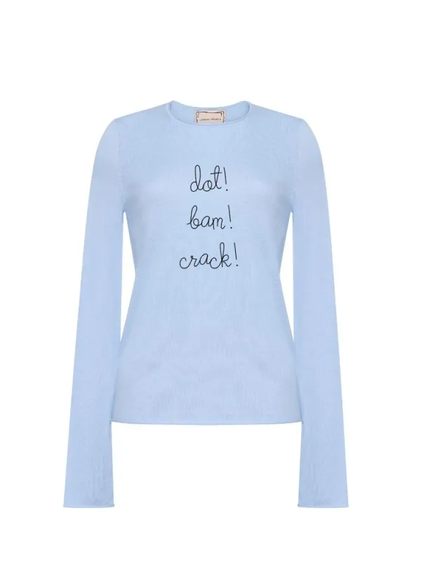 "dot! bam! crack!" Silk Cashmere Crewneck made by Lingua Franca NYC