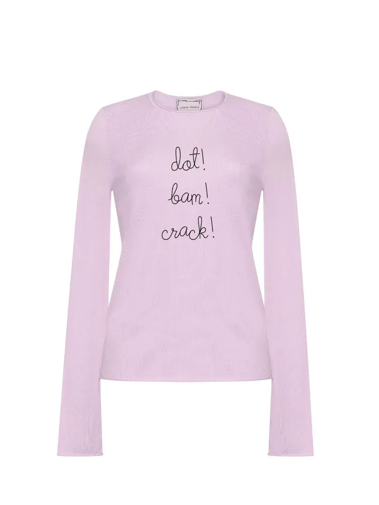 "dot! bam! crack!" Silk Cashmere Crewneck sold by Lingua Franca NYC product image thumbnail 3