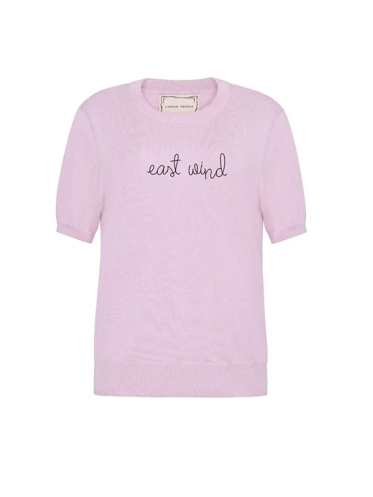 "east wind" Silk Cashmere Short Sleeve Crewneck sold by Lingua Franca NYC product image thumbnail 4